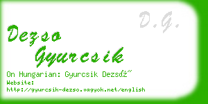 dezso gyurcsik business card